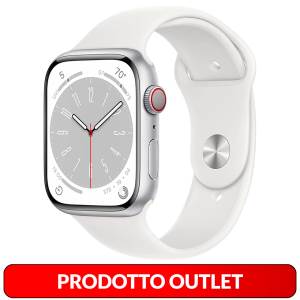Apple Apple Watch Serie8 Cell Seconda Mano 45mm Silver AC/White MP4J3TY/A